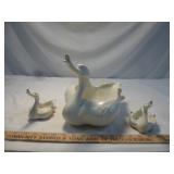 Hull Pottery USA Vintage Swan Planter 3pc Set