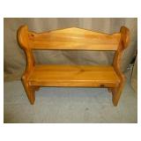 Hand Made Wood Doll Bench