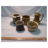 Stone Ware & Ceramic Planters, Pitcher, Vase, Etc