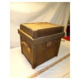 Artist Signed Hand Made Wood & Leather Storage Box