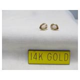 14k Gold & Opal Stud Earring Pair