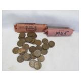 2 Rolls US Wheat Cents - Approx 100pc Wheat Penny