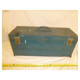 Vintage Metal Tool Box with Tools & Hardware