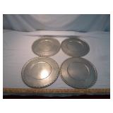 4pc Set - 12" Heavy Pewter Chargers