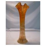 Imperial Marigold Ripple Carnival Glass Swung Vase