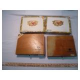 4pc Wood Cuban Cigar Boxes