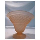 Vintage Art Deco Pink Satin Glass Footed Vase