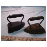 2pc Antique Cast Iron Sad Irons