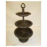 Vintage Cast Iron 3 Tier Cake Pastry Server Stand