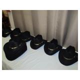 12pc Alamo Hat Co Black Felt Cowboy Hats - NOS