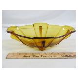 Sowerby Art Deco Amber Glass Center Bowl