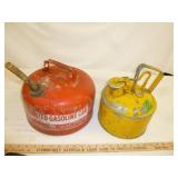 2pc Vintage Metal Fuel Cans - Safety Can