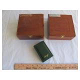 2pc Wood Cigar Boxes & Cigar Cutter