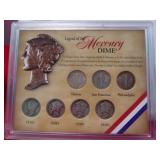 Legend of the Mercury Dime 7 Coin Silver Dime Set