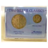 Silver Classics Walking Liberty 1/2 & Mercury Dime