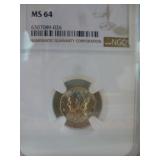 1944-P US Silver Mercury Dime Graded MS64