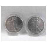 1938P & 1941P Walking Liberty Silver 1/2 Dollars