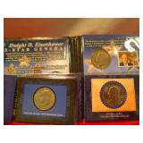 3pc Eisenhower Dollars First / Last / Coin & Stamp