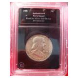 1958-D US Silver Franklin Half Dollar - VG