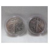 1934P & 1942P Walking Liberty Silver 1/2 Dollars