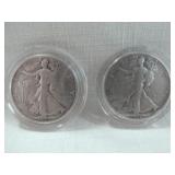 1938P & 1939P Walking Liberty Silver 1/2 Dollars
