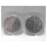 1920P & 1942P Walking Liberty Silver 1/2 Dollars