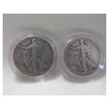1923S & 1943P Walking Liberty Silver 1/2 Dollars