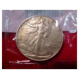 1941-P US Walking Liberty Silver Half Dollar VF