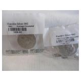 1962P & 1963D US Silver Franklin Half Dollars