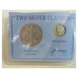 1941 Liberty Half Dollar & 1944 Mercury Dime