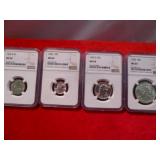 1942 US Silver Nickel, Dime, Quarter, Half MS64