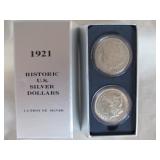 1921-P & 1921-S US Morgan Silver Dollar Set