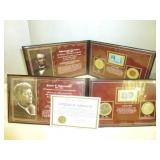 JFK Half Dollar & Lincoln Cent Coin & Stamp Sets
