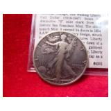 1943-S US Silver Walking Liberty Half Dollar
