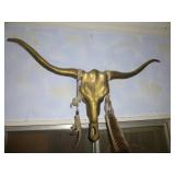 Large Brass Longhorn Skull