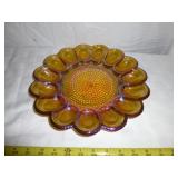 Indiana Glass Iridescent Carnival Glass Egg Plate