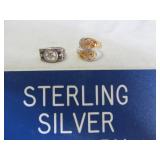 2pc Sterling Silver Lone Star & Enamel Art Ring