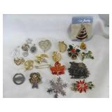 22pc Brooches Pins Pendants Estate Fashion Jewelry