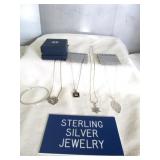 5pc Sterling Silver Necklaces & Bracelet Some NEW