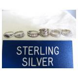 6pc Sterling Silver Ring Selection - All Size 7