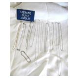 Sterling Silver - 10pc Necklace Chains & Bracelet