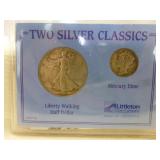 Silver Classics Walking Liberty 1/2 & Mercury Dime