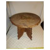 Vintage Carved Wood Side Table / Plant Stand