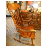 Mid Century Solid Maple Spindle Rocking Chair