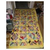 Vintage Handmade Lightweight Patch Quilt Bed Cover