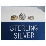 3pc Sterling Silver Rings