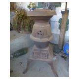 Vintage Cast Iron Pot Belly Stove