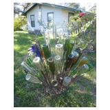 Steel Rebar & Bottles Garden Bush or Cactus