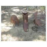 3pc Metal Art Garden Decor Boot, Dillo & Chaparral