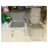 2pc Folding Lounge Chair & Sports Chair w/ Table